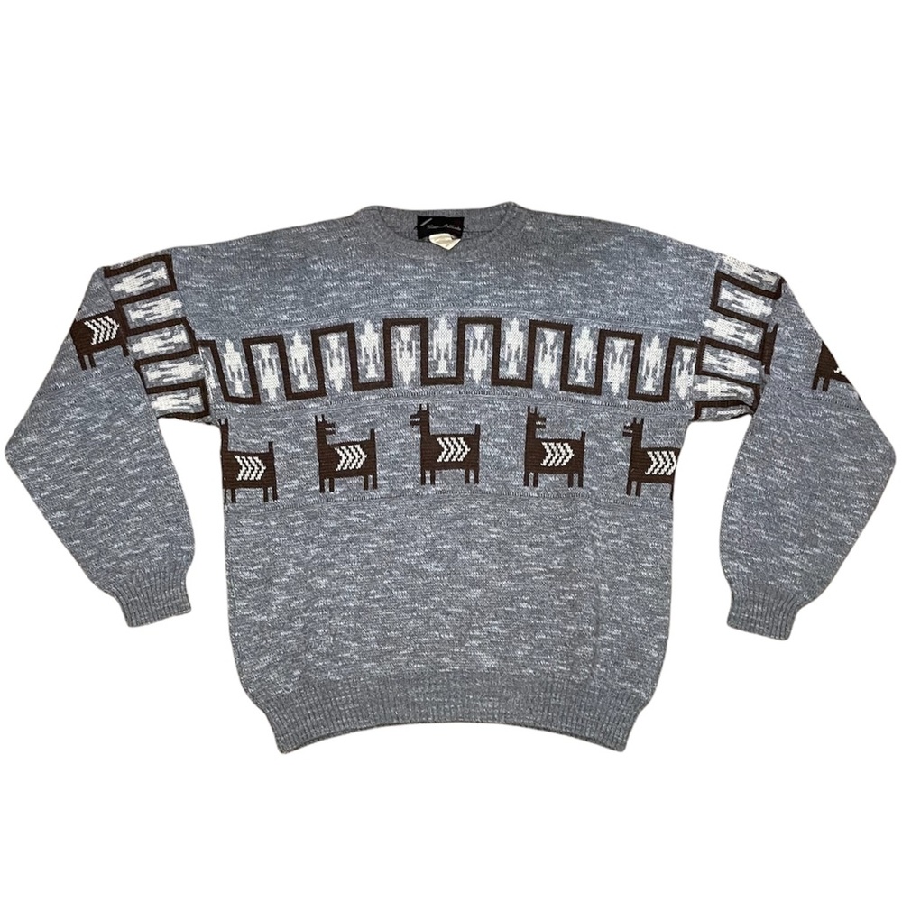 Vintage Gian Alberto Wool Alpaca Llama Pattern Sweater